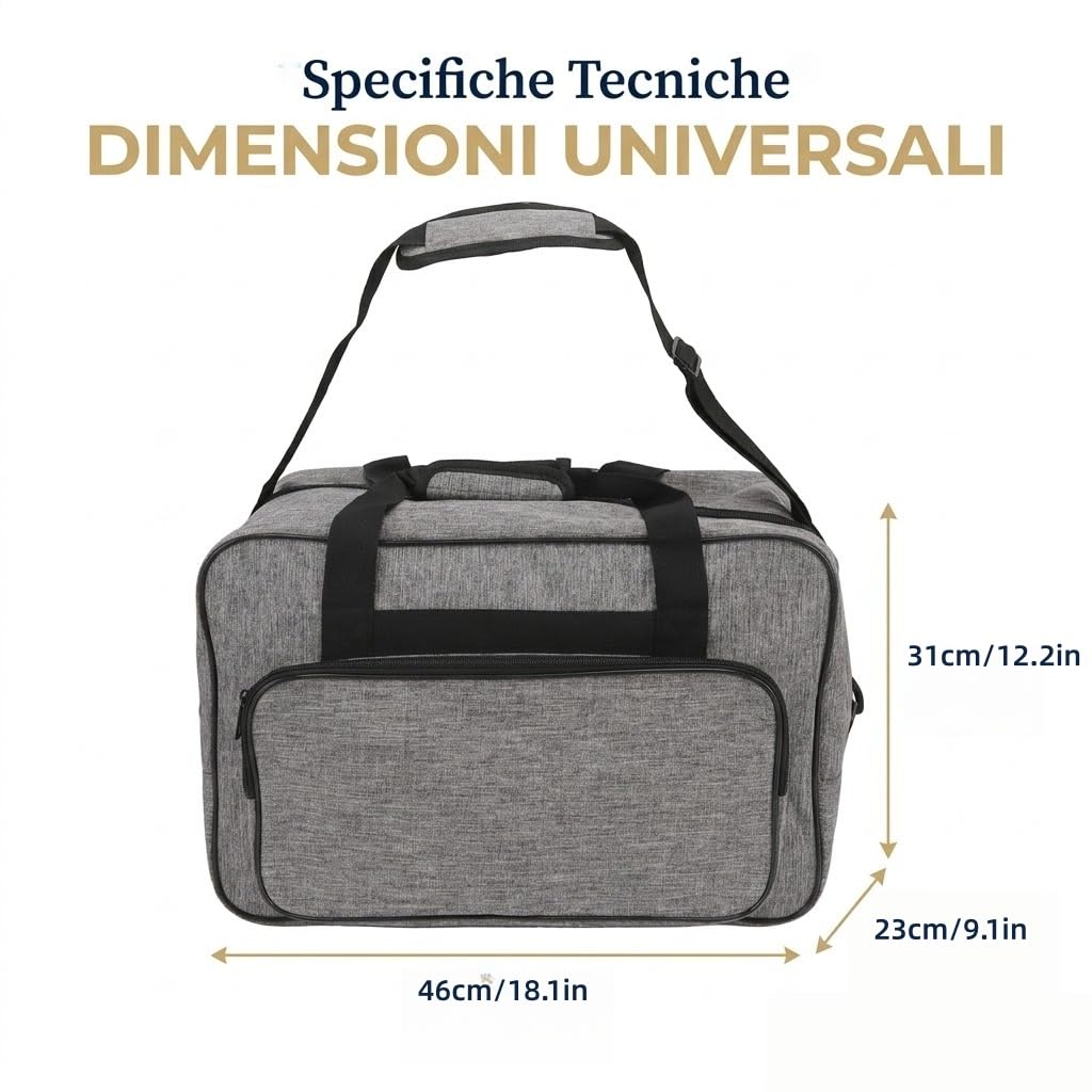 Borsa per Macchina da Cucire, Custodia Grande Capacit con Tasche Multiple e Fascia per Trolley, Borsa da Cucito Portatile per Viaggio e Accessori