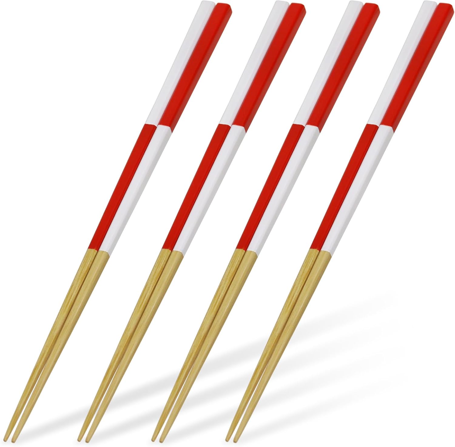 Bamboo Chopsticks 9.05 in (230mm), Japanese Tableware, Natural Bamboo Chopsticks (YAMATO), a Set of Four Pairs, Reusable, Made in Japan, (Black/Green)