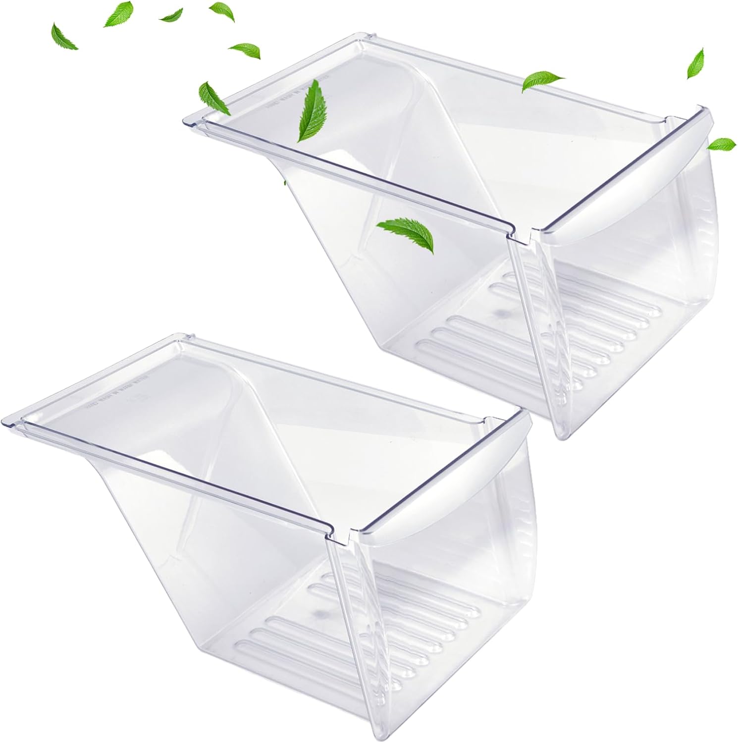 240337103 Refrigerator Crisper Drawer, 2 Pack Crisper Bins Compatible with Frigidaire Kenmore Crosley Refrigerator Shelf, Replace 240337102 240337105 240337107 240337108 240337109