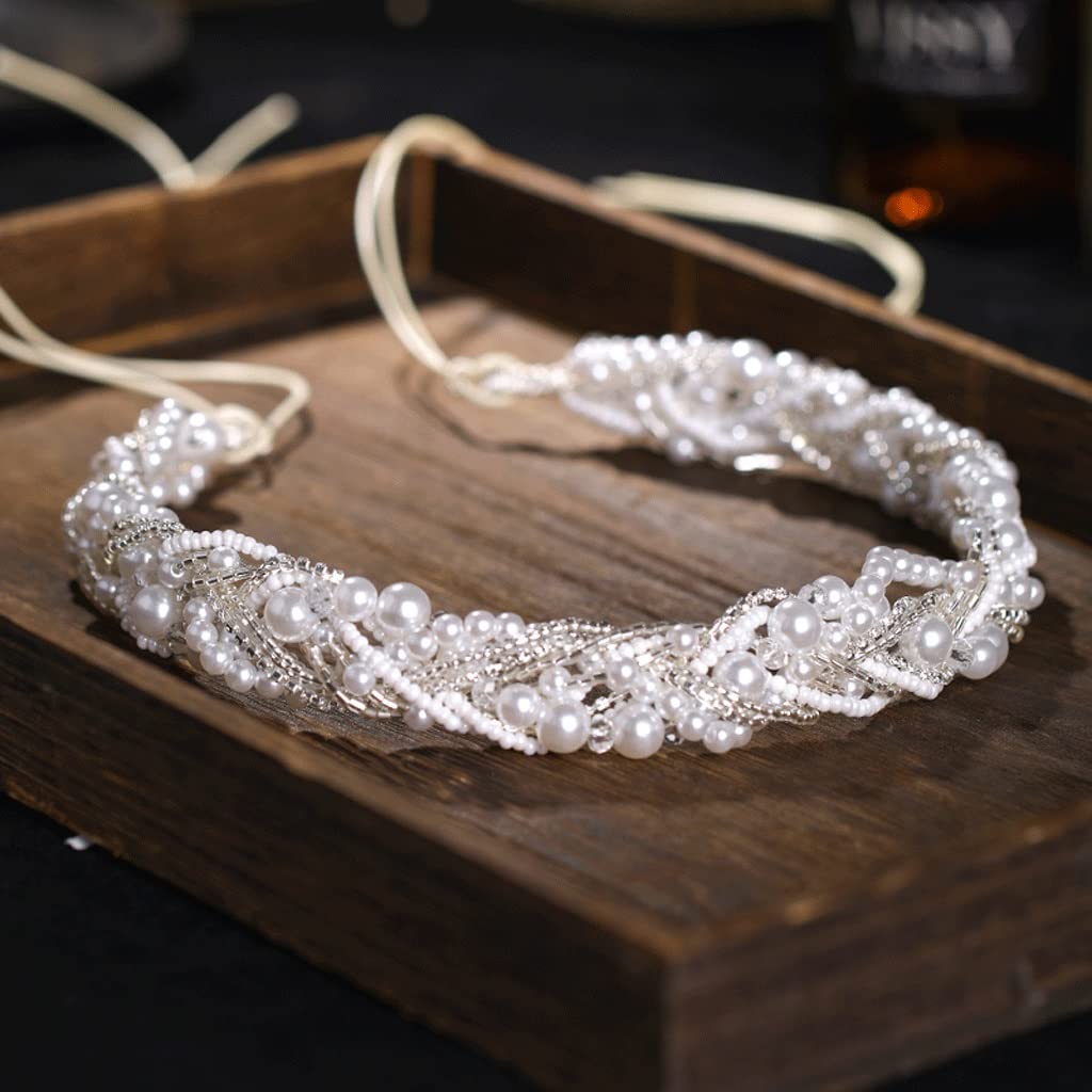 Diadema de perlas y accesorios de boda para tocados de mujer
