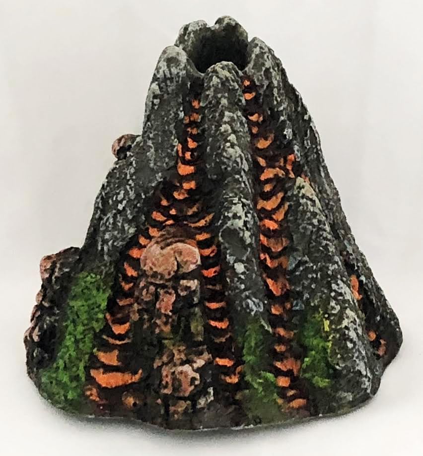 Top Fin Aquarium Ornament Volcano Bubbler. 6.3 in L x 3.94 in W x 6.89 in H.