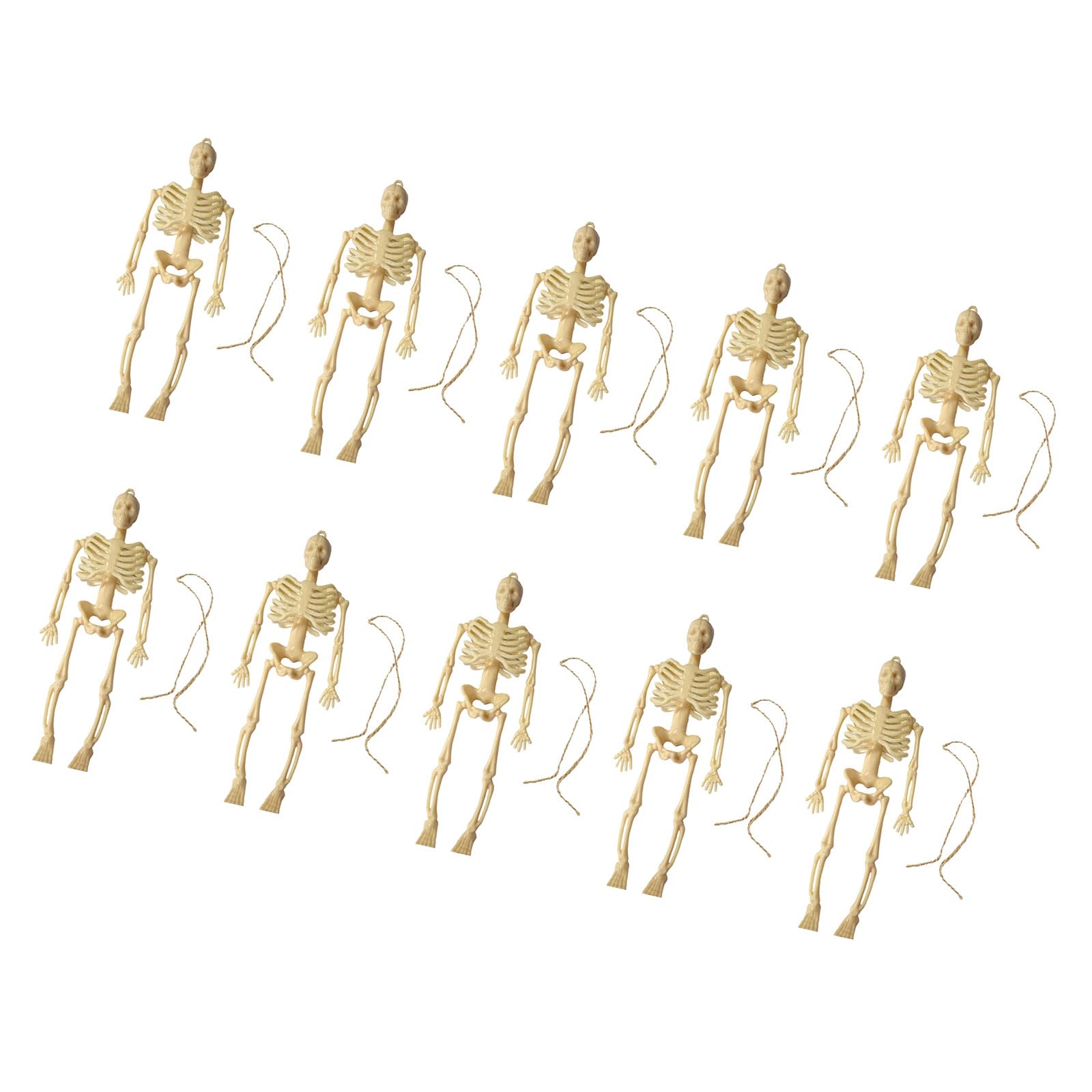 ZEPFJHE Of 10 Halloween Miniature Skeletons Figurine Eerie Decoration Hanging Bone for Home Offices Halloween Skeletons