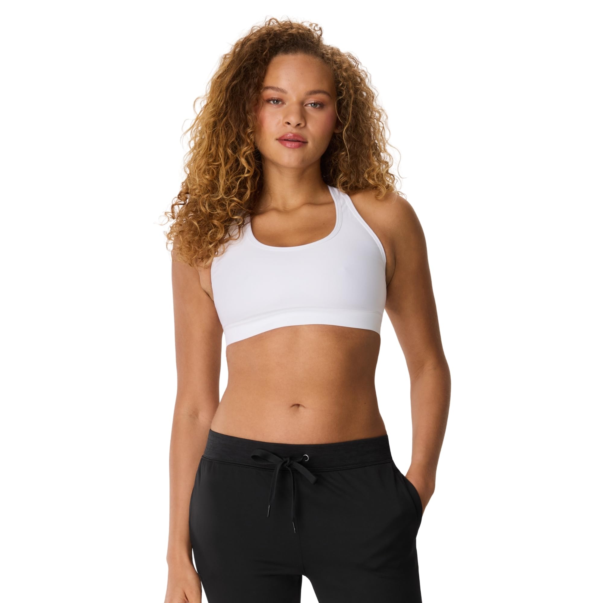 Hanes Wireless Racerback Moisture-Wicking Stretch Sports Bra with Compression Support, 1 Or 2 Pack Soutien-Gorge de Sport Femme (Lot de 1)