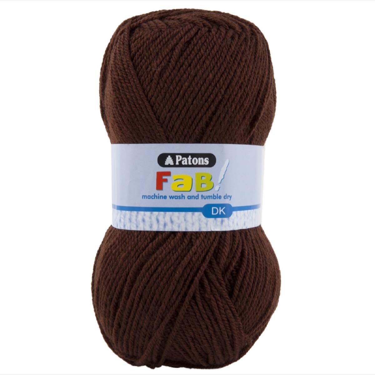 Patons Fab DK Kitting/Crochet Yarn Double Knitting Wool 100g Balls and 100% Acrylic Machine Washable & Tumble Dry Yarn - 44 Colours in The Range - Colour 2357 - Chocolate - 2 x 100g Balls