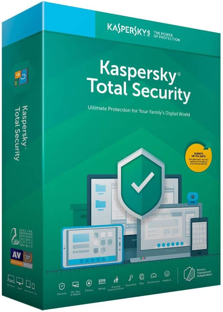 Total Security 2019 Software, 3 Devices, 1-Year License, Key Card Code