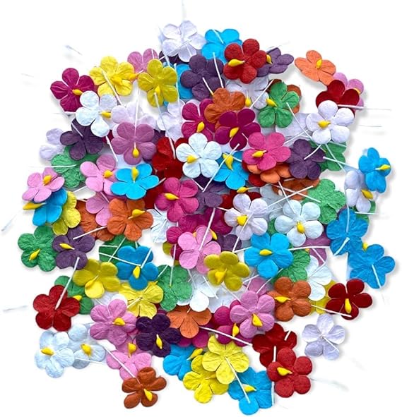 RATREE SHOP Handmade 100 Pcs Mixed Color Mulberry Paper