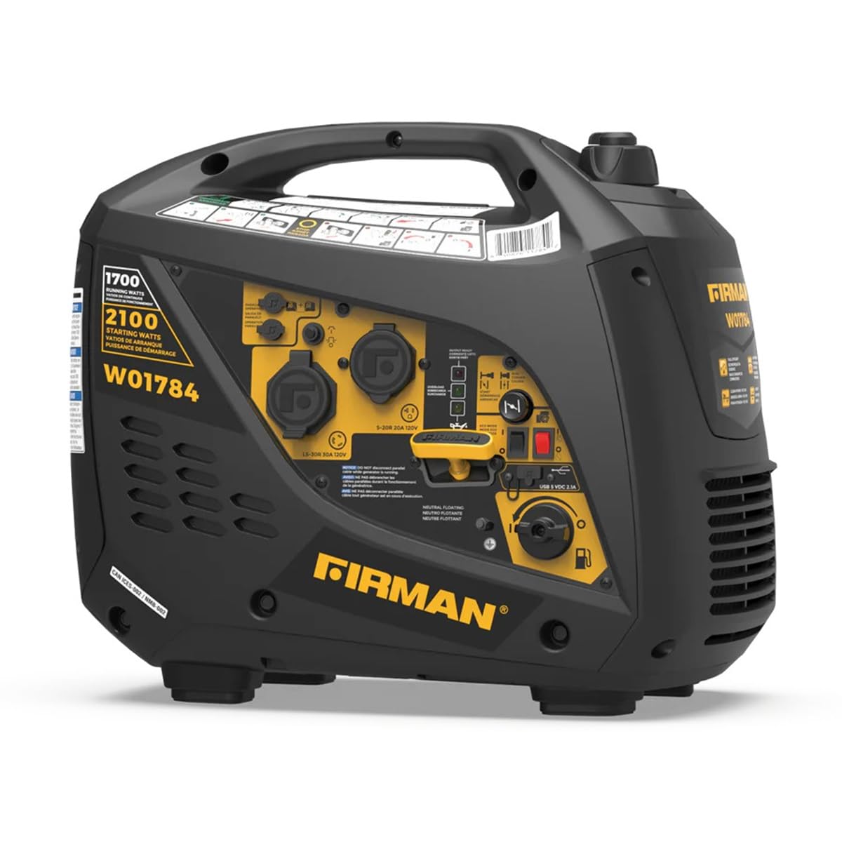 W01784 Portable Generator, Gas, Recoil-Start With Parallel Kit, 2100/1700-Watt - Quantity 1