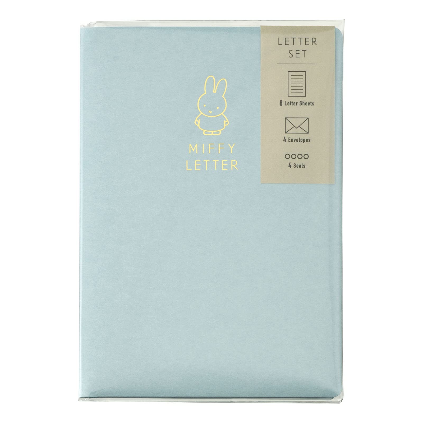 Maruai Miffy Les -MY12B Letter Set with Case, Blue, 8 Stationery Notes, 4 Envelopes, 4 Stickers