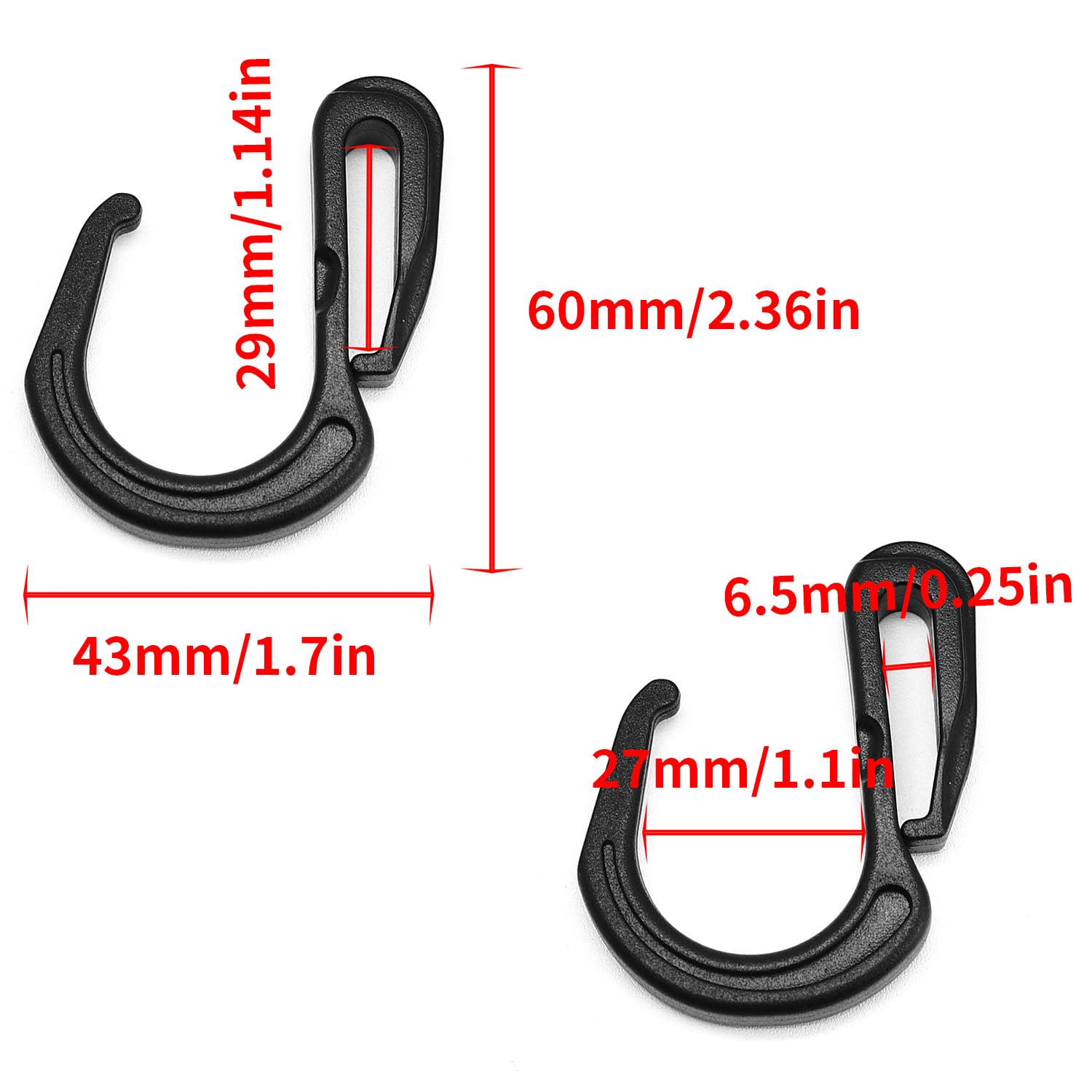 Surf turtle Plastic S Hook Clips 12 PCS Nylon Net Hooks Elastic Rope Hooks Suitable for Cargo Bungee Net Truck Net Truck Organizer