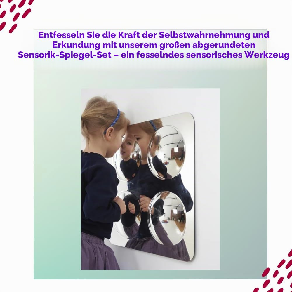 Playlearn Set aus 4 Konvexspiegeln – Sensorische Spiegel – Kinderentwicklung – Fantasie, Kreativität und Sinnesstimulation