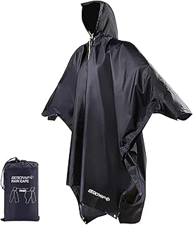 Rain Poncho for Adult, Plus Size Rain Coat with Hoods and Sleeves for Men Women Camping Hiking Cycling