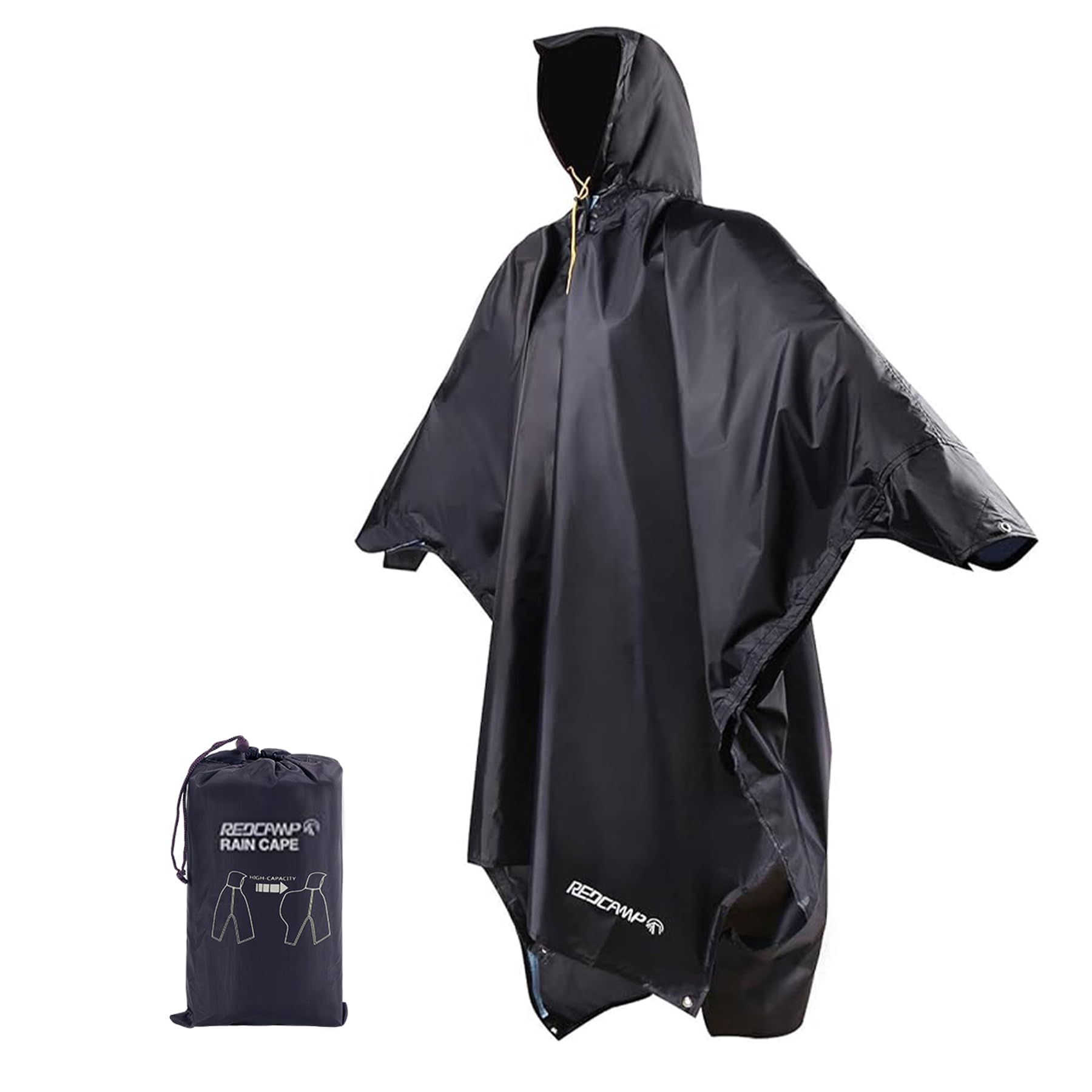 Rain Poncho for Adult, Plus Size Rain Coat with Hoods and Sleeves for Men Women Camping Hiking Cycling