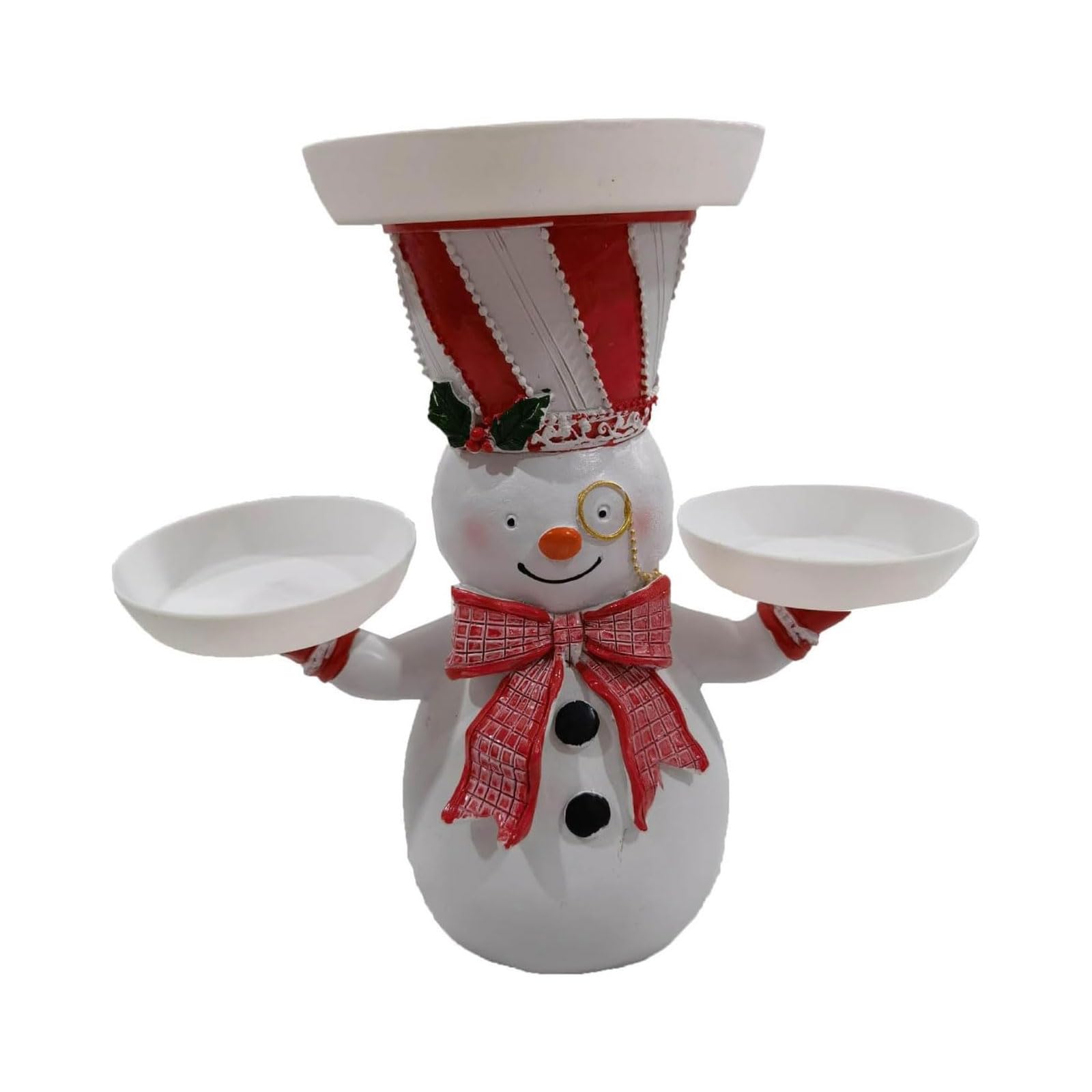 Kalttoy Christmas Treat Holder Cute Santa Tray Festive Snacks Rack Christmas Snowman Treats Holder Tray Holiday Storage Organizer Table Centerpiece