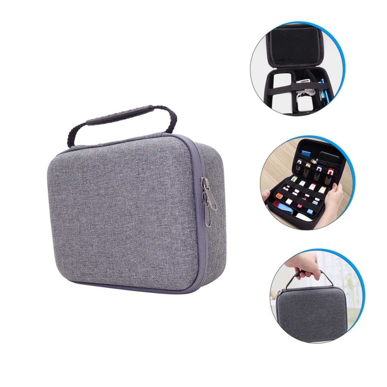 SECFOU Organizzatore Per Cavi Usb Elettronico Da Viaggio Realizzato in Eva Tessuto Oxford Durevole E Leggero Cerniera Design A Strappo