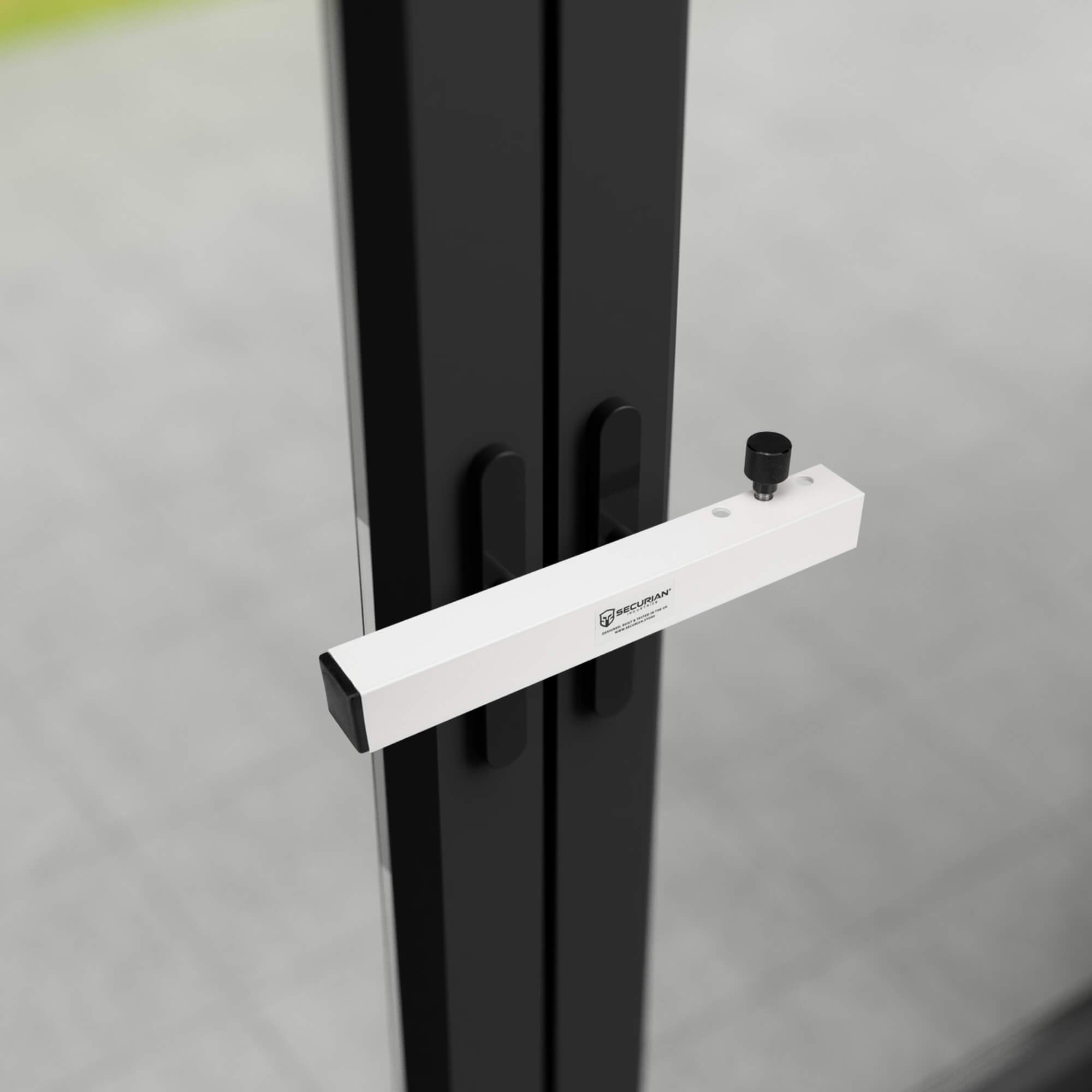 Barre de verrouillage pour porte française – Verrou de sécurité pour la maison et le bureau (gris)