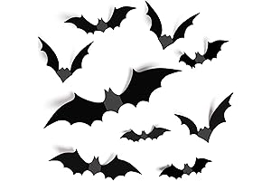 64PCS Reusable Bats Halloween Decorations Wall Decals
