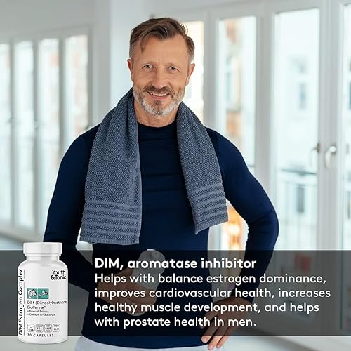 Miniatura 2 de DIM BioPerine para el apoyo del metabolismo del estrógeno  Equilibrio hormonal para mujeres y hombres con bloqueador del exceso de estrógeno