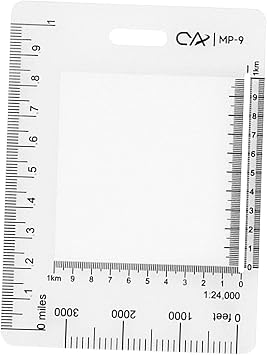 Pocket Grid Maptool Degrees Portable Measuring Tool Clear Accurate for Poltting Utm, USNG, Mgrs Coordinates Working Lands Navigation Outdoor