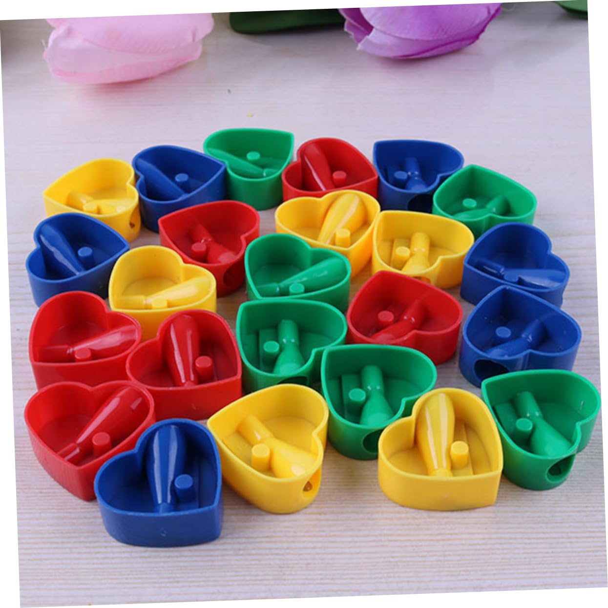 OSALADI 60pcs Pencil Sharpen Tool Plastic Heart Shape Design Ideal for School Office