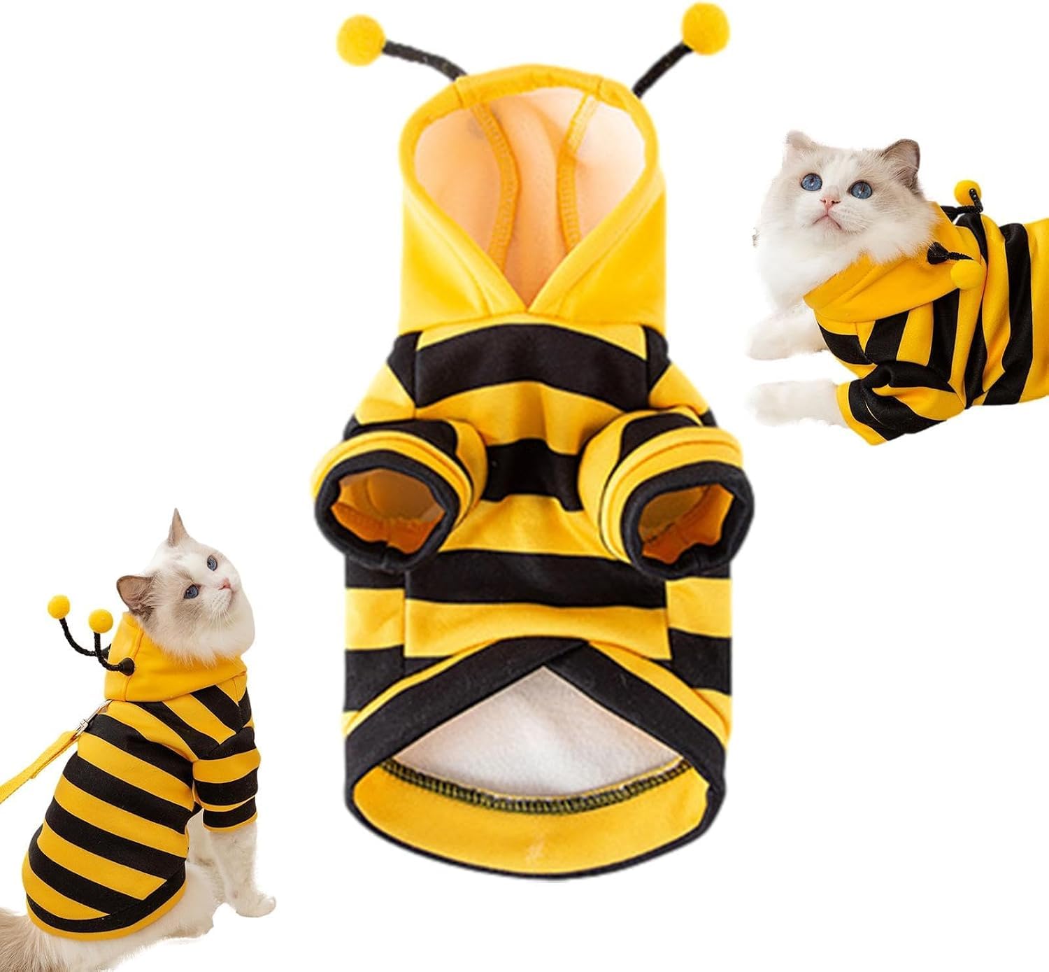 Bee Pet Costume Hooded Outfit for Small Dogs and Cats