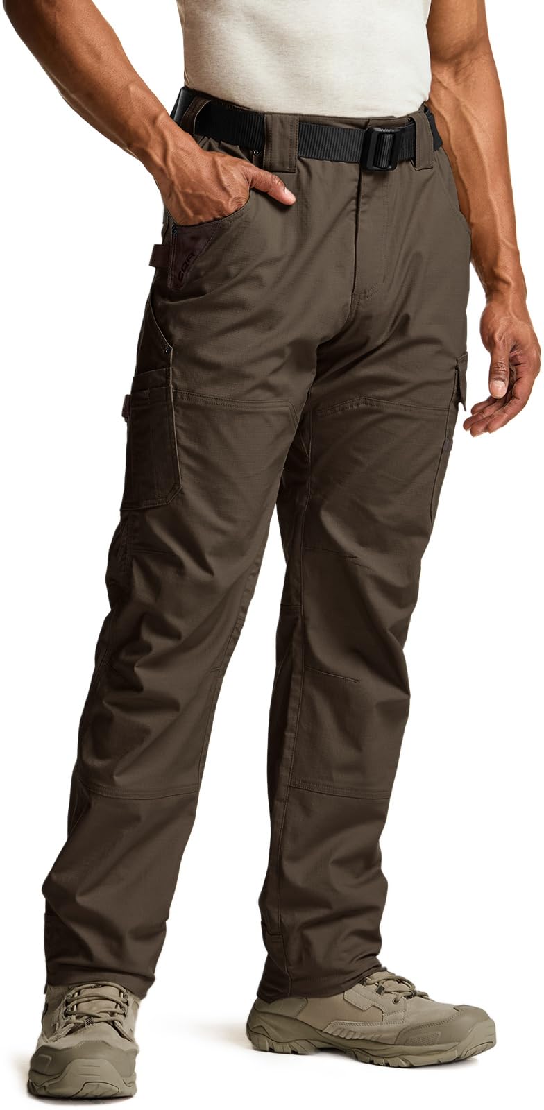 CQR Men's Quick Dry Work Pants, Water Resistant Outdoor Tactical Pants, Lightweight Stretch Cargo Hiking Pants — view 19