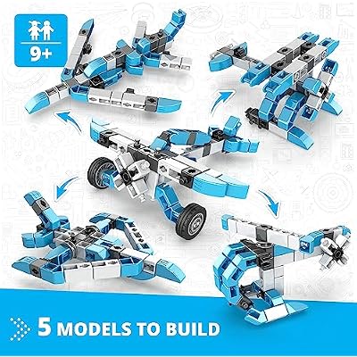 Engino Inventor Mechanics Acrobatic Plane Construction Toy for Ages 7+, Includes 5 Bonus Models