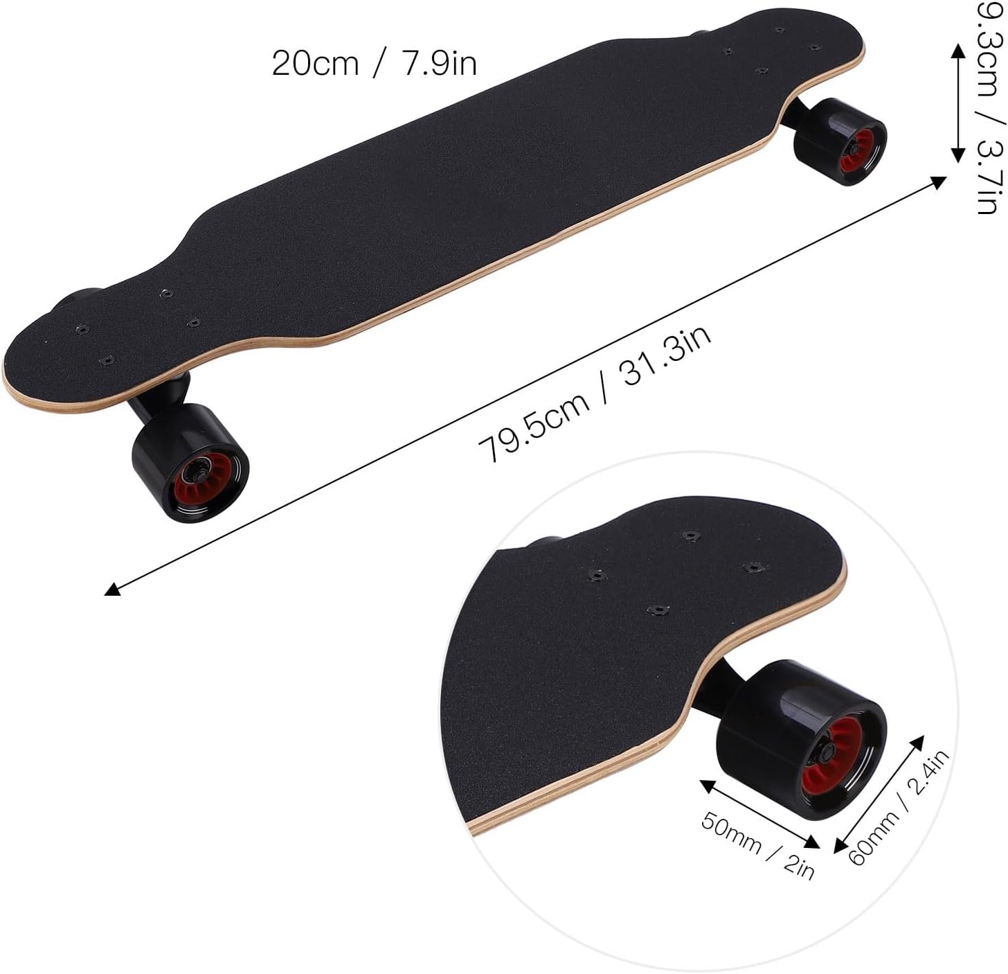 Professional 8 Layer Maple Longboard Skateboard, ABEC 9 Purple Cover Bearings with HR 95 High Elastic, Widened 70mm Wheels for Adults