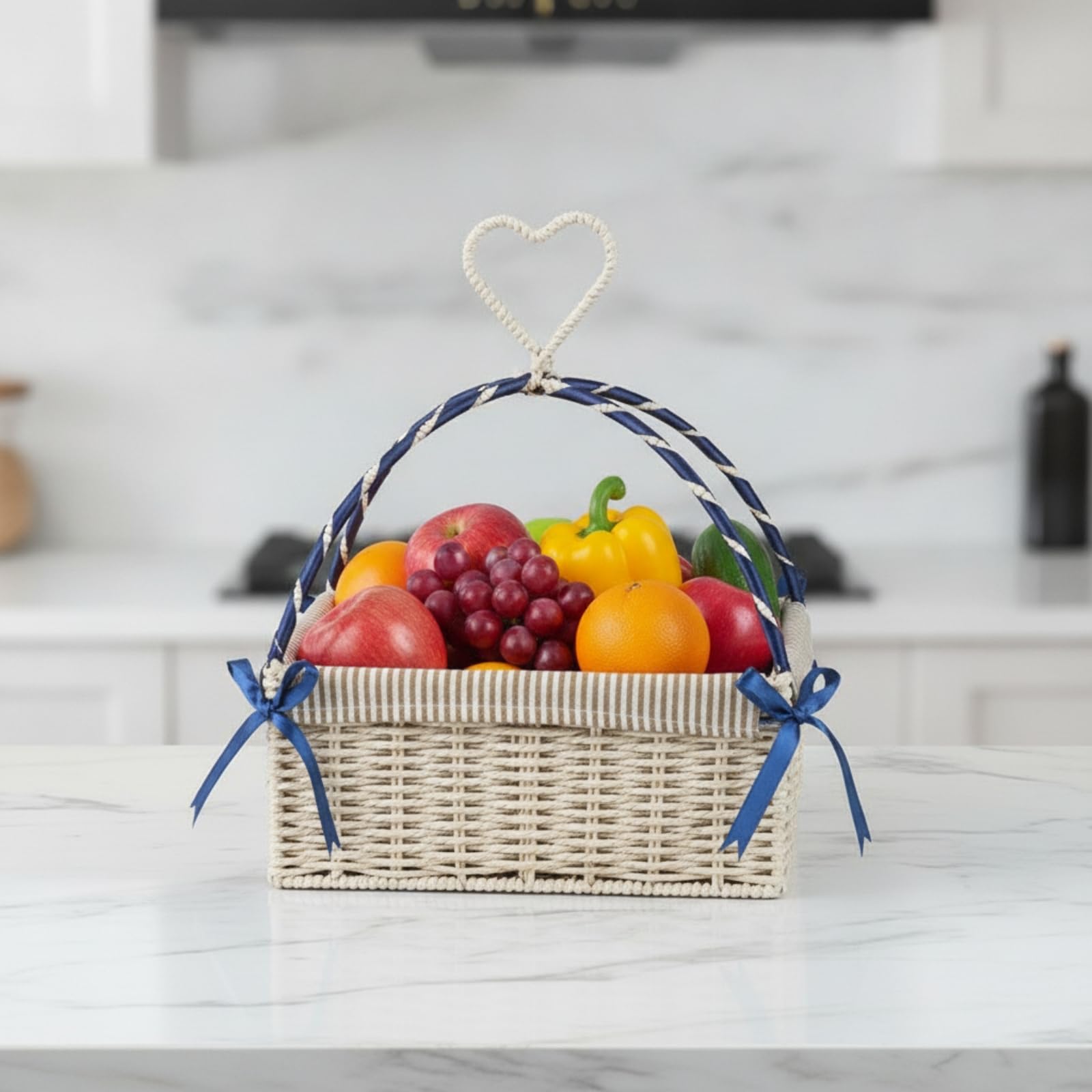 MagiDeal Grande Cesto Intrecciato con Manico in Rattan per Sistemazione Ambiente Cesto Portaoggetti per E Cuscini Elemento Rustico Adatto per Salotto E, style to 1