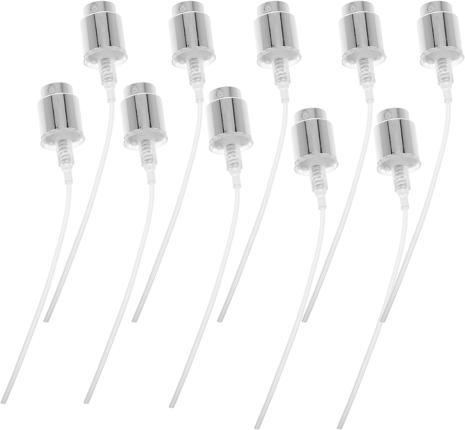 Didiseaon 10 Pcs Perfume Bottle Spray Cap Silver Plastic Perfume Spray Nozzle Pump Travel Fragrance Mist Sprayer Replacement Accessory