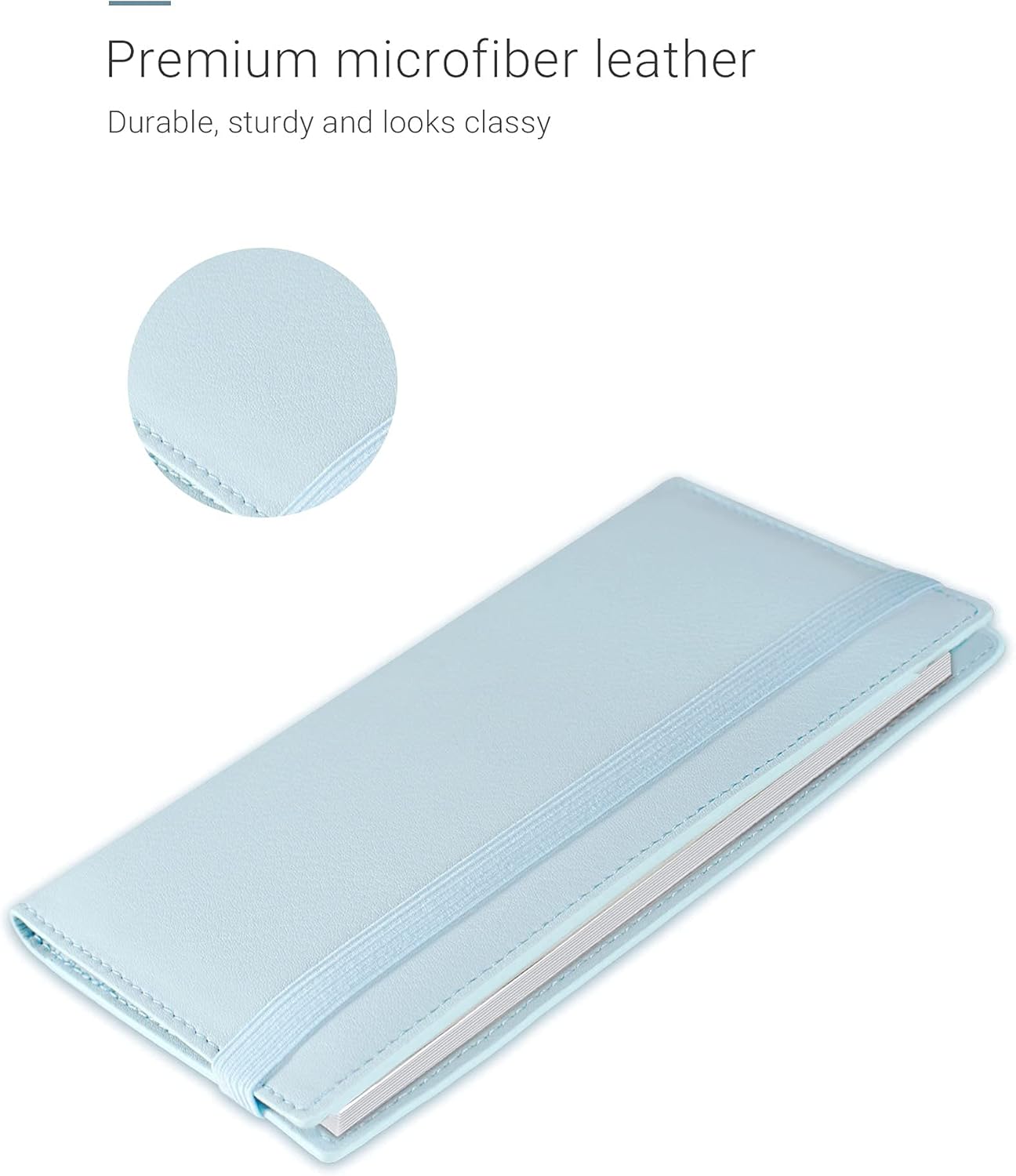 Zreal Checkbook Cover for Men & Women(2021 New Version), Premium Vegan Leather Checkbook Holder Slim Wallets for Duplicate Checks with RFID Blocking (Pale Blue)