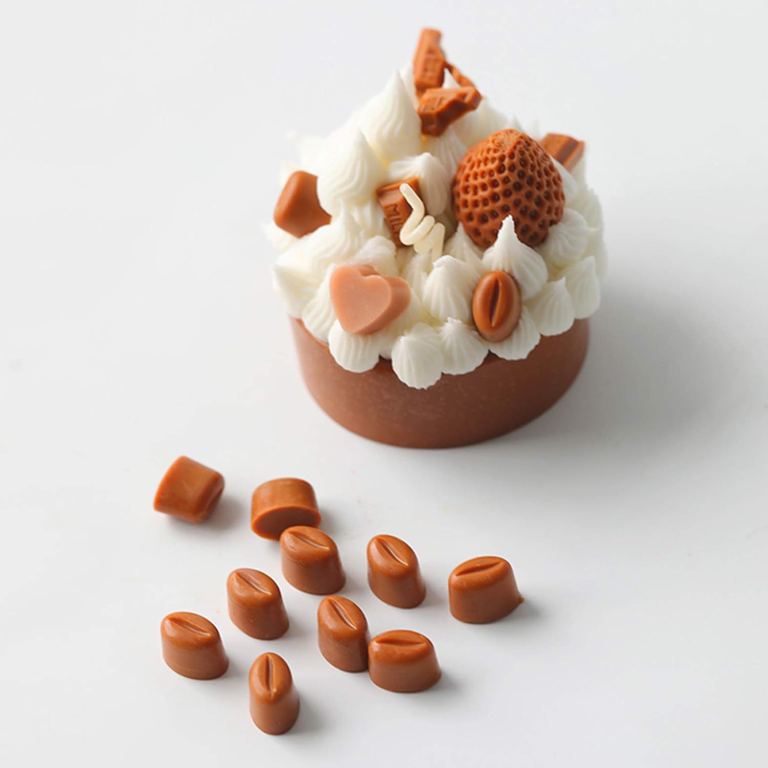 Inn Diary Mini Coffee Beans Chocolate Mold,Silicone molds,Small Jelly Bean,Pastry,Candy,Fondant Molds (3 Qty)