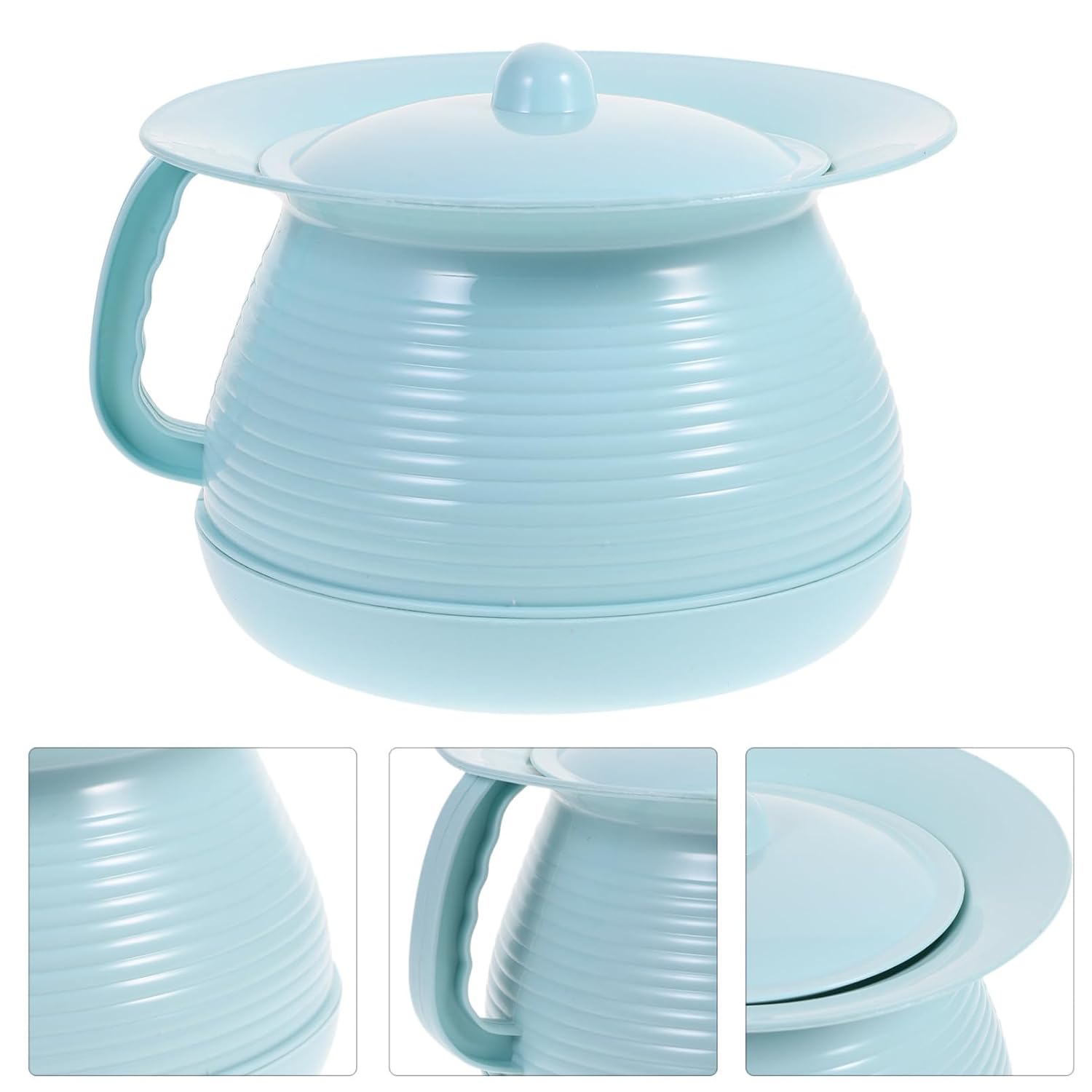 SUPVOX Plastic Potty urinals Bedroom Urinal Chamber pots with lid to Prevent Odors from Escaping (Blue)