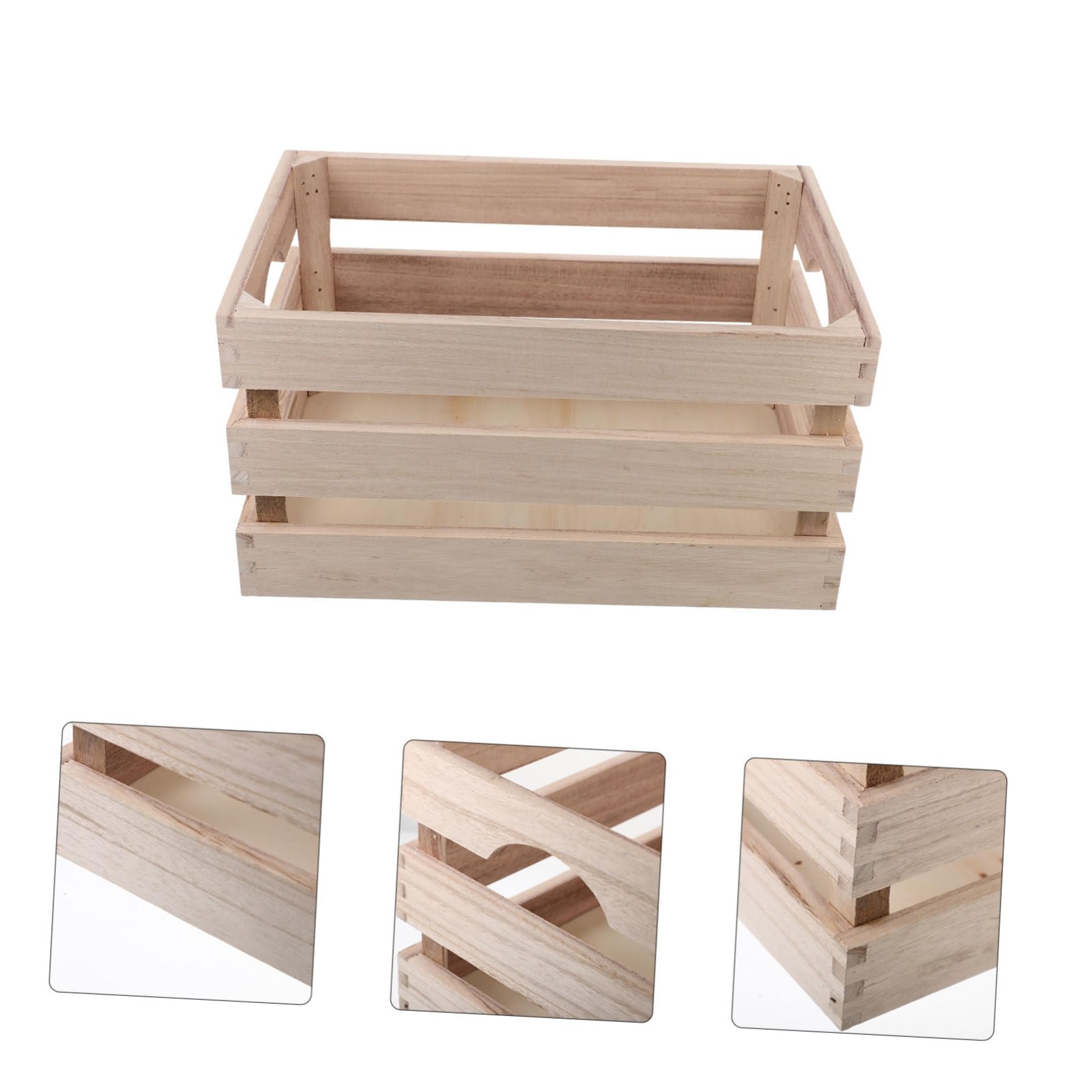ABOOFAN Rechteckige Aufbewahrungsbox Kleine Holzbox für Kleinigkeiten Tragbar Mehrzweck für Schreibtisch Büro und Zuhause