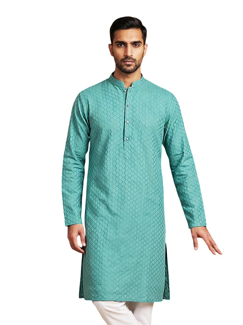 jompers Men’s Cotton Blend Woven Design Kurta-picture-30