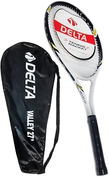 Delta Valley 27 İnç Yetişkin Tenis Raketi Ve Deluxe Tenis Çantası (L2),Siyah - Beyaz Grip L2