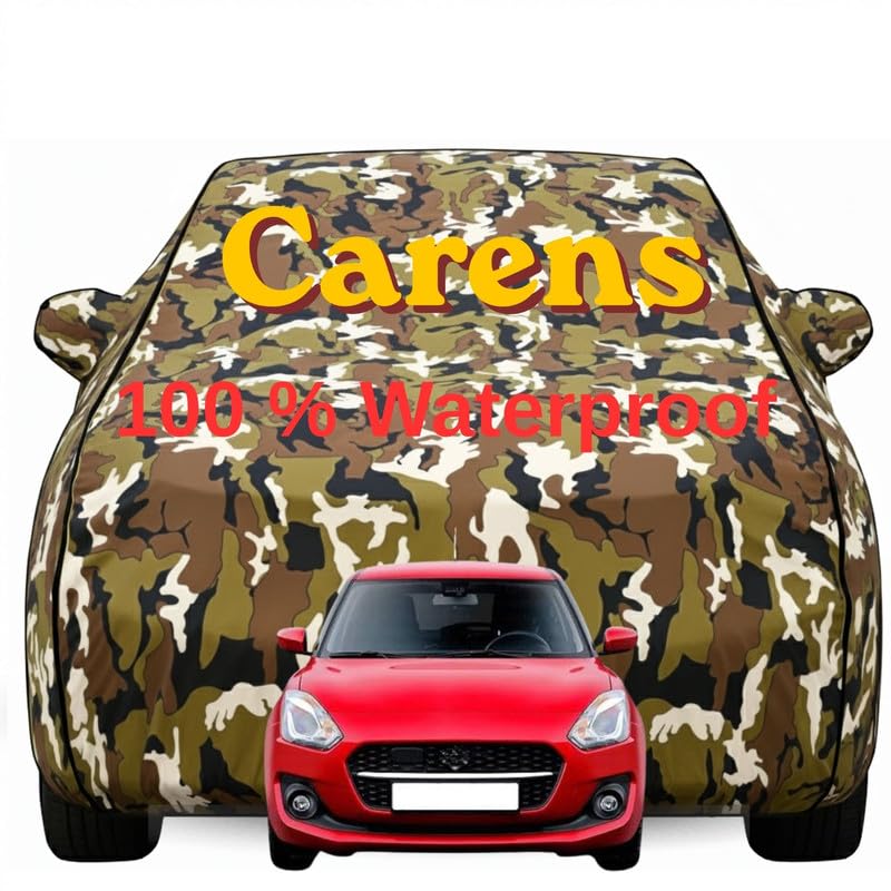 Image of Durable Full Body Waterproof Carens Car Cover | Premium Polyester Jungle Print Cover | Custom Fit Vehicle Protection | UV Resistant, Dustproof, Scratch Resistant, Heat & Wind Protection