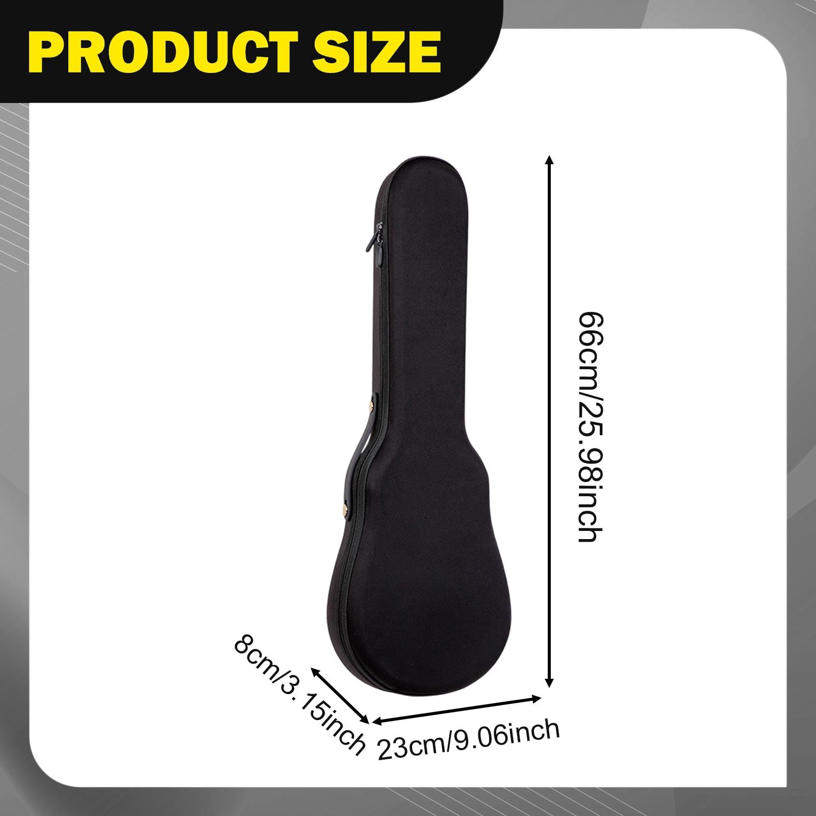 Ukulele Estuche de Transporte Impermeable con Espuma Gruesa Funda Segura Y Correa de Hombro Suave Adecuada para Familias Presentaciones Traslados, Negro