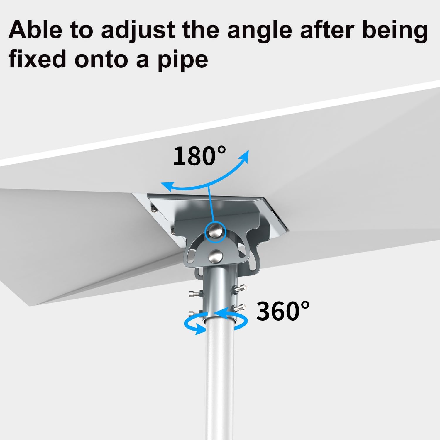 Starlink Gen 3/4/4X Pipe Adapter Mount, 90-180° Adjustable Pole Mount Kit for Roof RV Outdoor, Fits 1.1-2.1" Masts,Grey