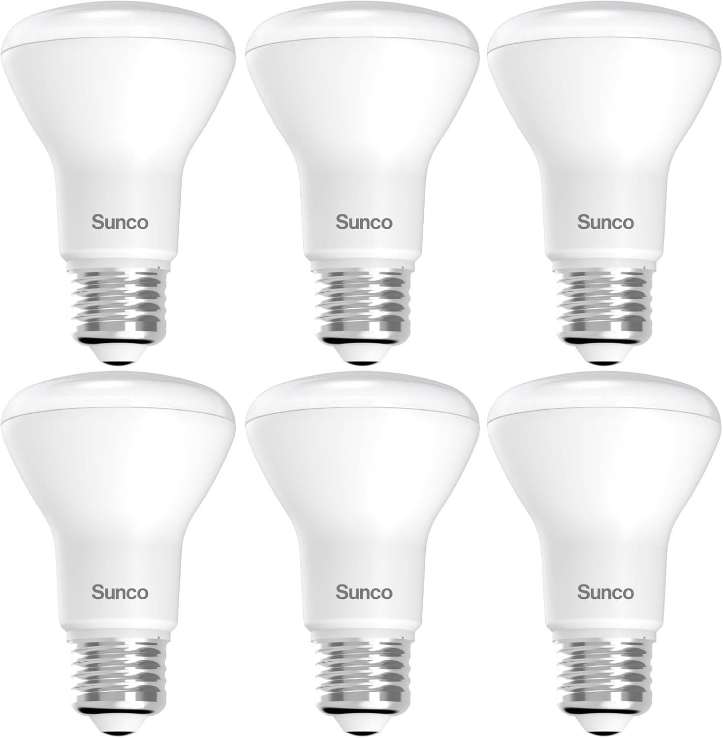Sunco 6 Pack BR20 LED Light Bulbs, Indoor Flood Light R20, Dimmable, CRI93 3000K Warm White, 50W Equivalent to 7W, E26 Base, Recessed Can Lights for Home Living Area Ceiling Lights - UL.