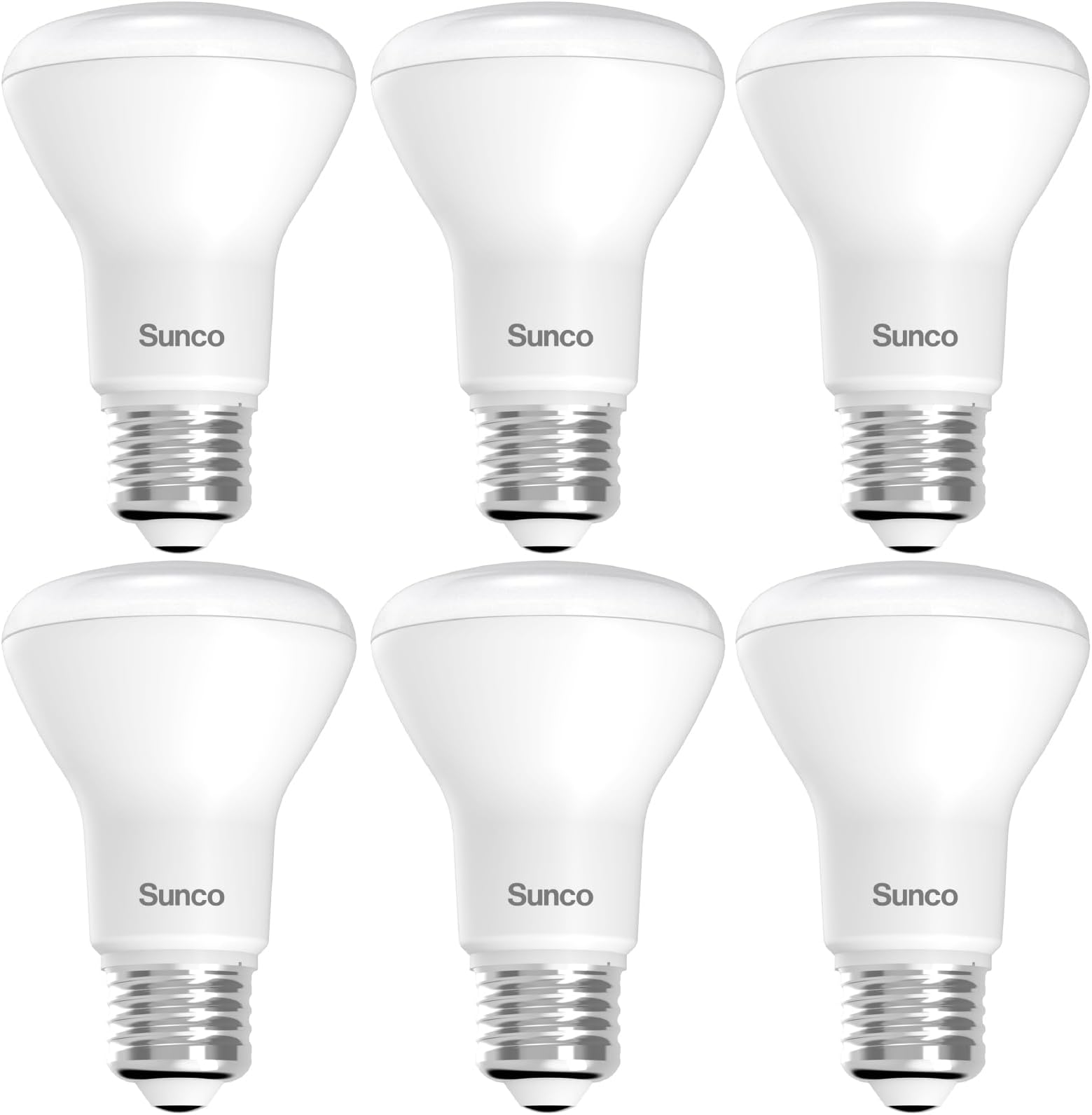 Sunco 6 Pack BR20 LED Light Bulbs, Indoor Flood Light R20, Dimmable, CRI93 3000K Warm White, 50W Equivalent to 7W, E26 Base, Recessed Can Lights for Home Living Area Ceiling Lights - UL.