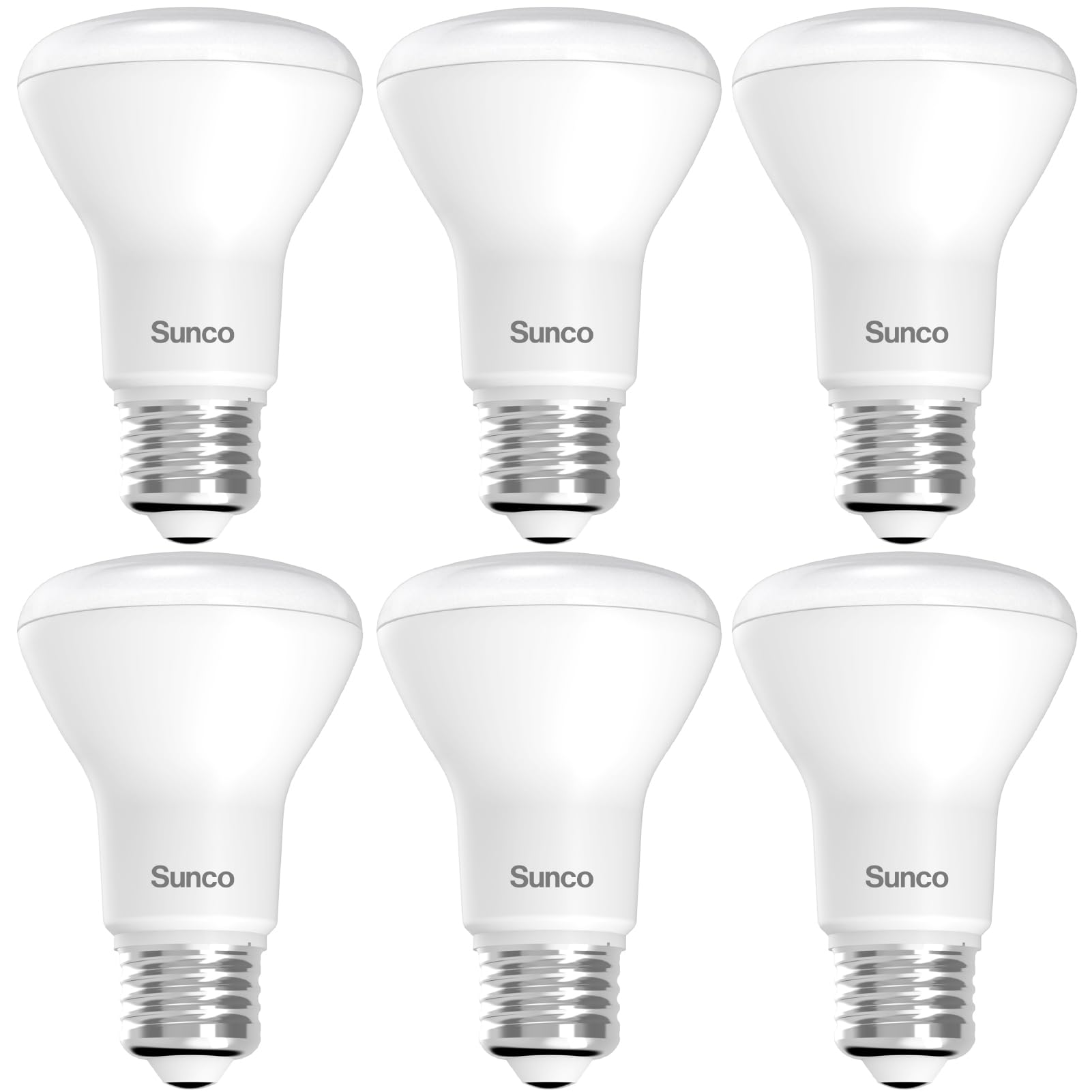 Sunco 6 Pack BR20 LED Light Bulbs, Indoor Flood Light R20, Dimmable, CRI93 3000K Warm White, 50W Equivalent to 7W, E26 Base, Recessed Can Lights for Home Living Area Ceiling Lights - UL.