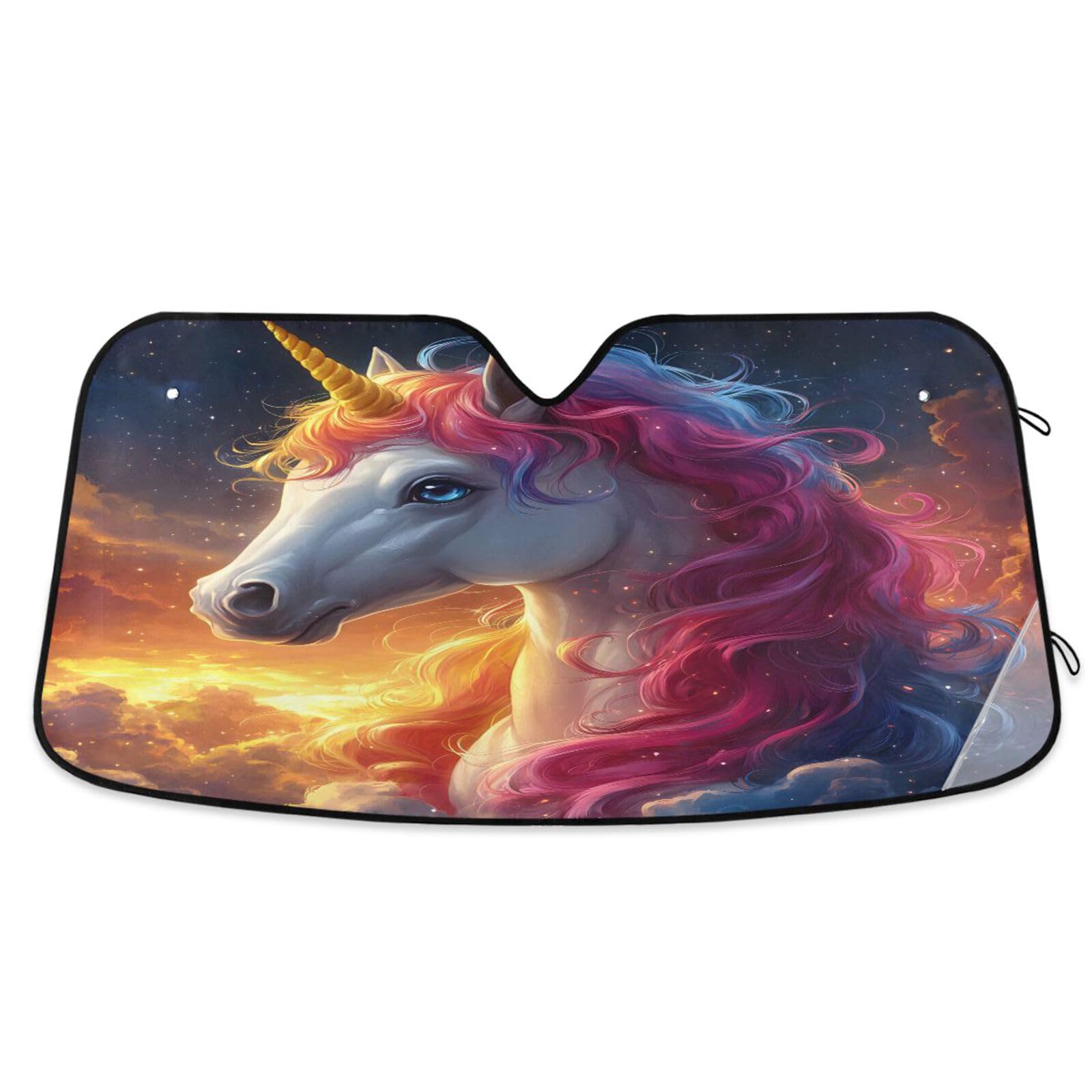 Car Windshield Sun Shade, Dreamy Unicorn K Windshield Sunshades Sun Visor Protector Foldable Blocks UV Rays