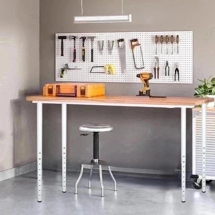 Adjustable table legs 36 inch , Metal Desk Legs 22-36 inch?Suitable for DIY Furniture Legs, Computer Desks, Dining Tables, Garage Workspace Desk, Coffee Tables , Furniture Leg Set of 4 (White)