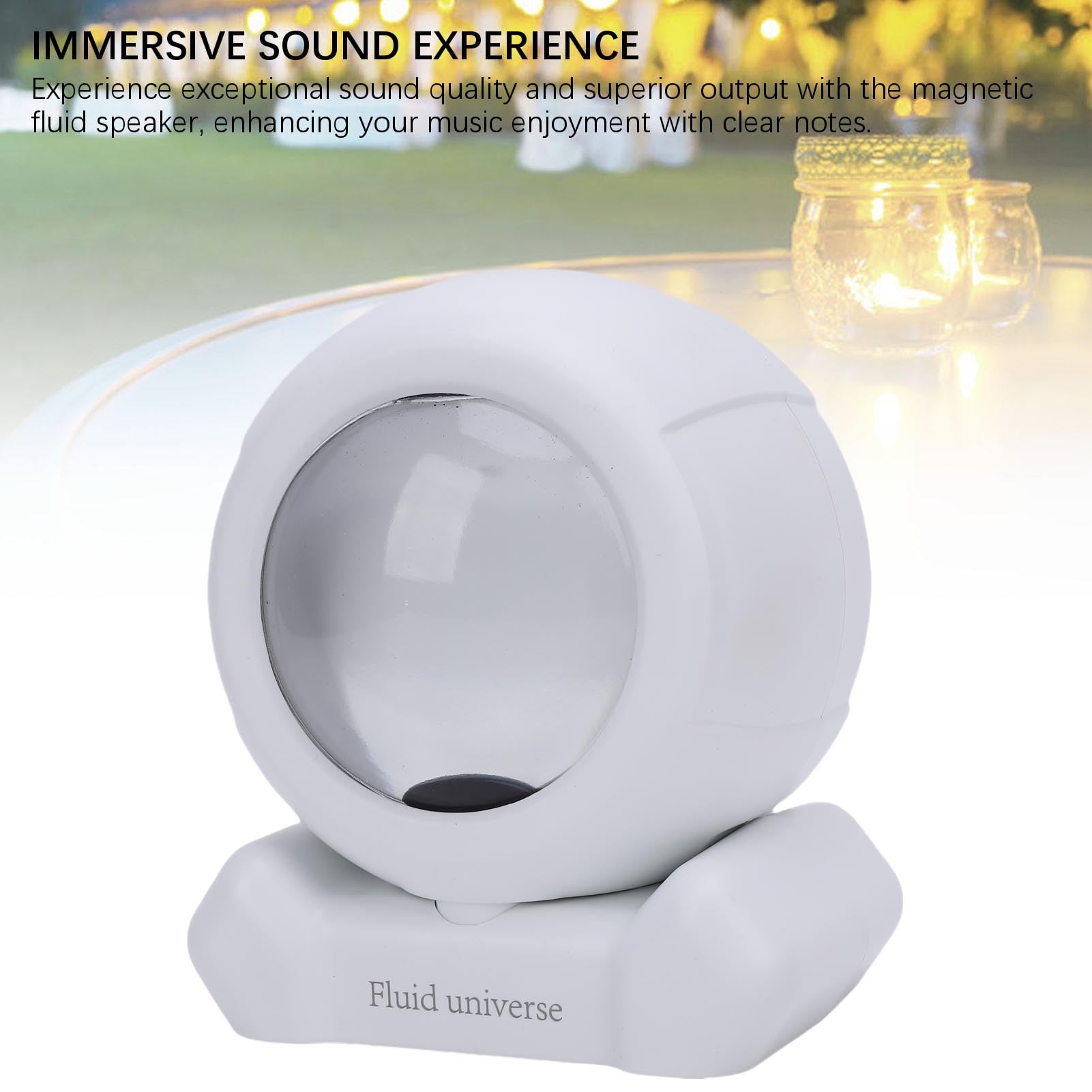 Luocute Output Magnetic Fluid Lautsprecher, Clear Sound Ferrofluid Music Visualizer, Ideal für Home Office, Stilvolles Design mit Integrierten Lautsprechern für eine (White)