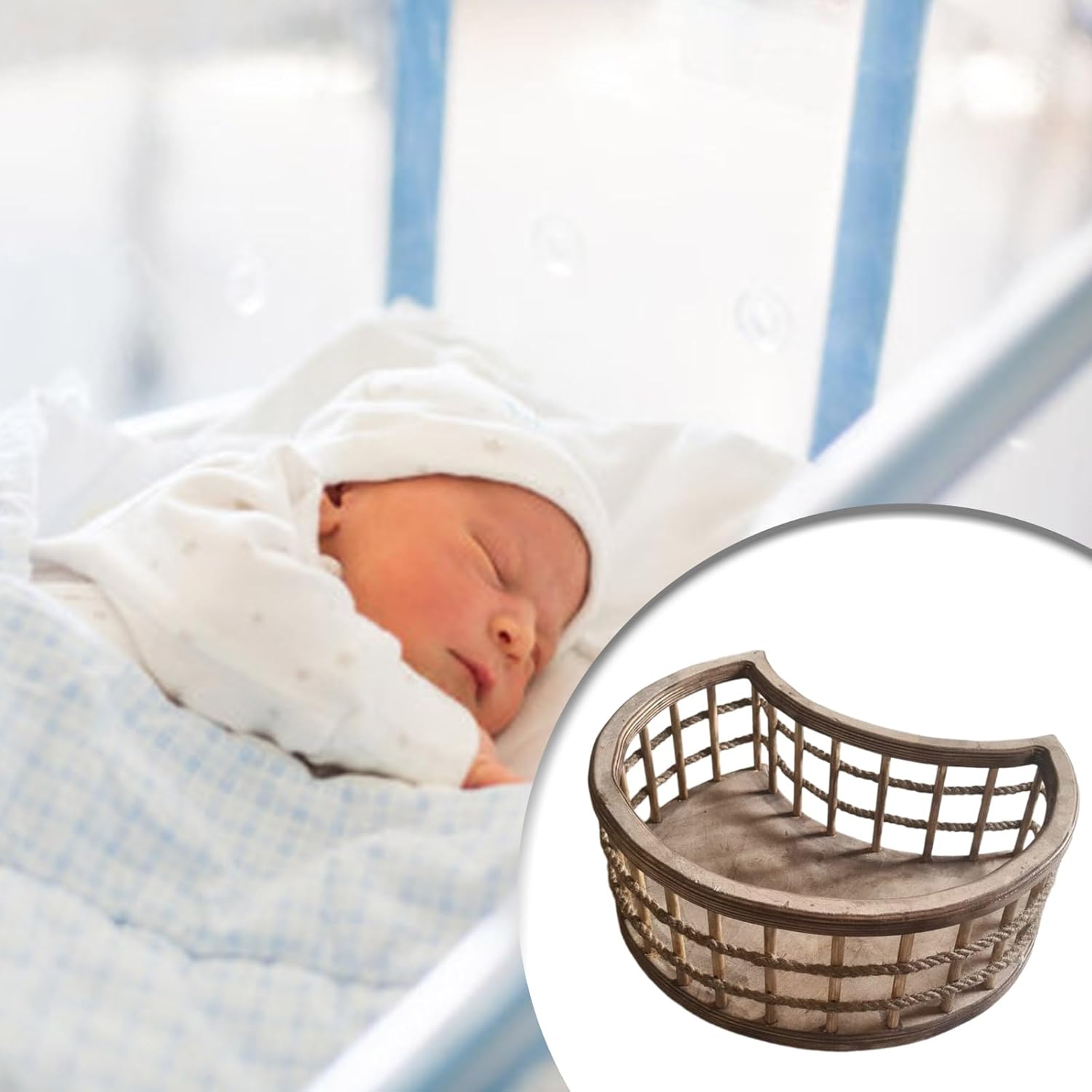 Classical Wood Infant Photography Props Bed Sustainable Baby Photo Accessory Newborn Posing Chair Suitable for Boy Girls