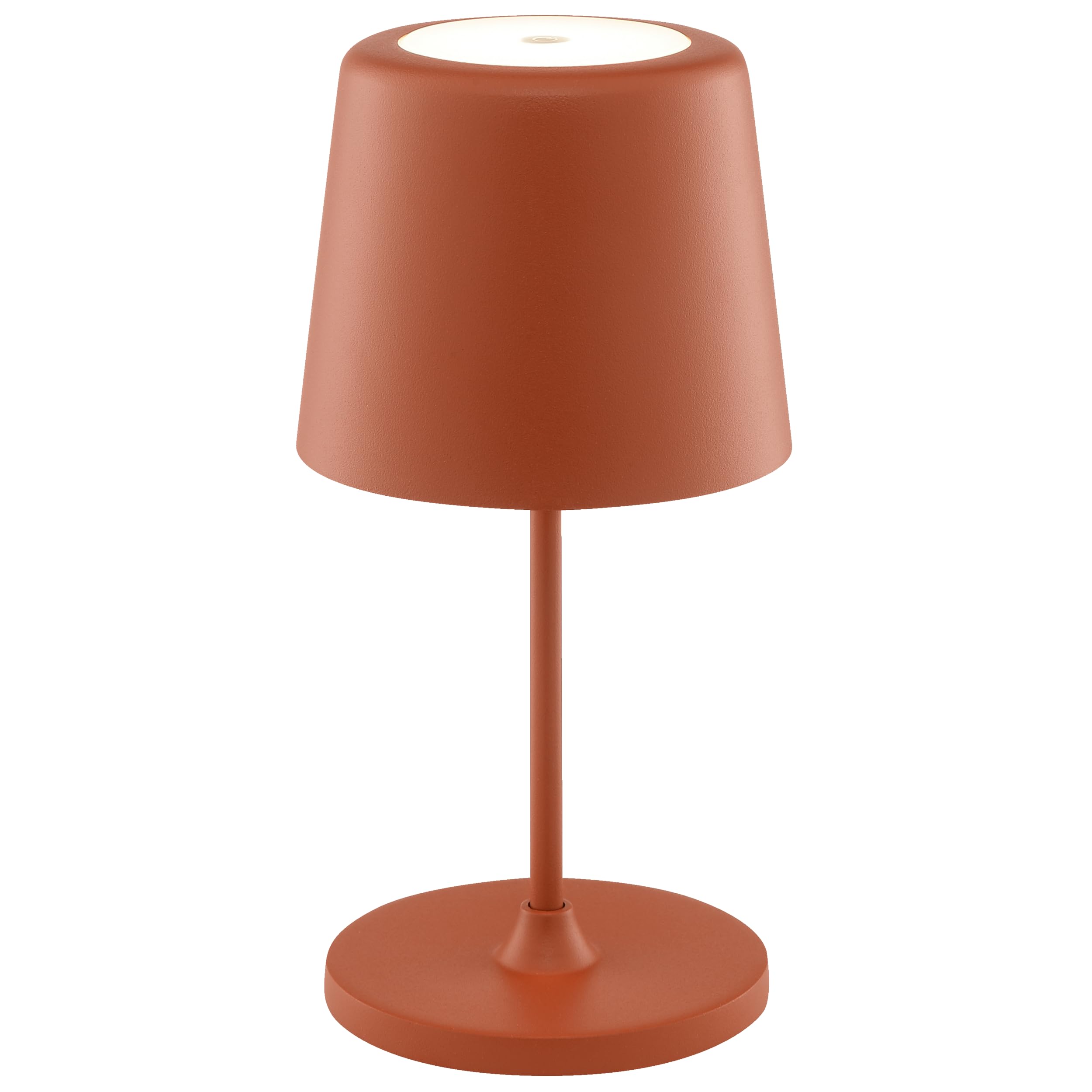 Lightbox Lampada da tavolo a LED per interni ed esterni, 37 cm/23 cm di altezza, Ø 10 cm | lampada da tavolo per esterni color terracotta con dimmer touch | mobile/wireless | ricaricabile tramite USB