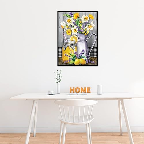 Miniatura 4 de NAIMOER Kit de arte de diamantes para adultos, diamante de taladro completo 5D, kit de arte de diamante de limón, kits de arte de diamantes de