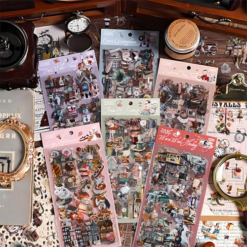 Ptyism 563 Pièces/36 Feuille Autocollant Scrapbooking,Stickers Scrapbooking丨Scrapbooking Autocollant Autocollants pour Scrapbooking Pour DIY Bullet...