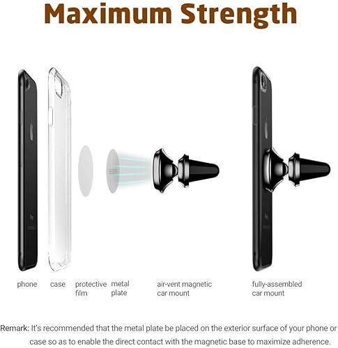 Miniatura 3 de IFLASH Soporte magnético, soporte magnético universal de ventilación para automóvil, rotación de 360 grados para visión multiángulo, soporte de