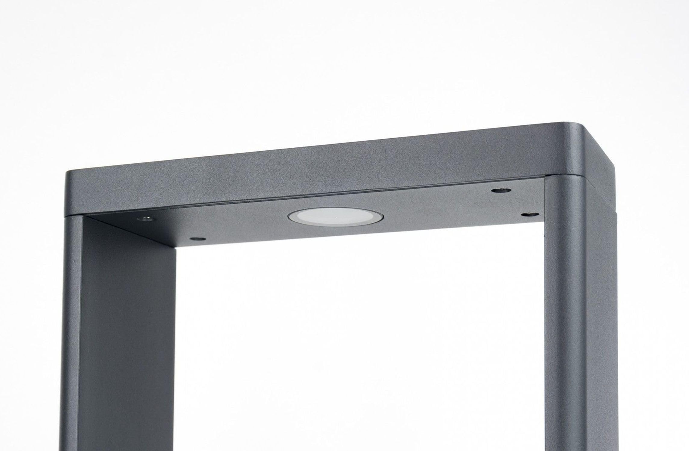 Licht-Erlebnisse LED Außenleuchte stehend Aluminium Glas Dunkelgrau IP65 Einfahrt Wege Garten 75 cm 4000 K 485 lm 9 W dekorative Outdoor Wegeleuchte MENISINO